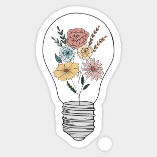 Vintage floral lightbulb Sticker